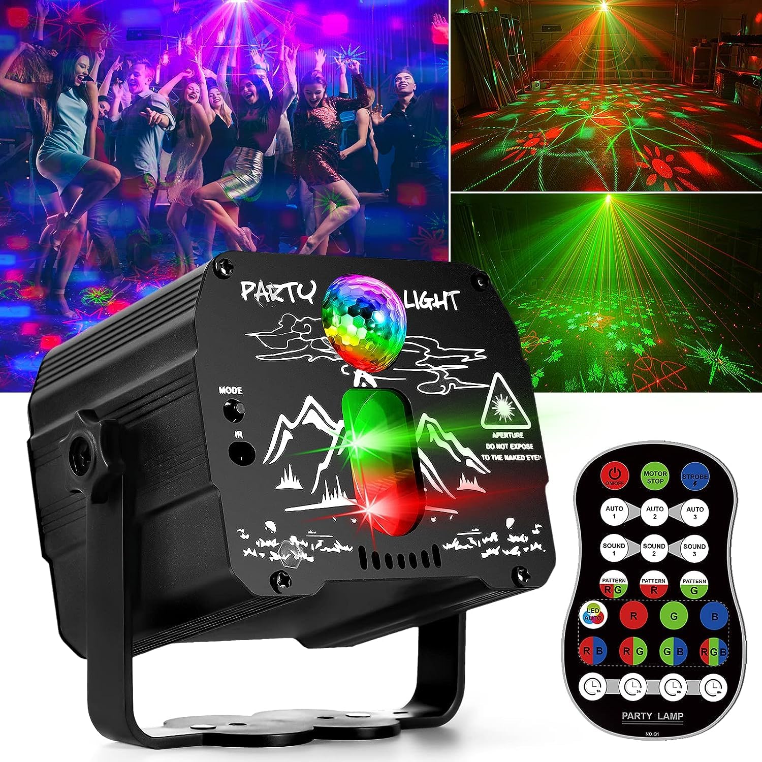 Portable RGB LED Disco Ball Light with Remote Control - Sound Activated USB Party Light for Home, Stage & DJ Events | Perfect for Birthday Parties, Karaoke Nights, Rave Shows & Christmas Decorations