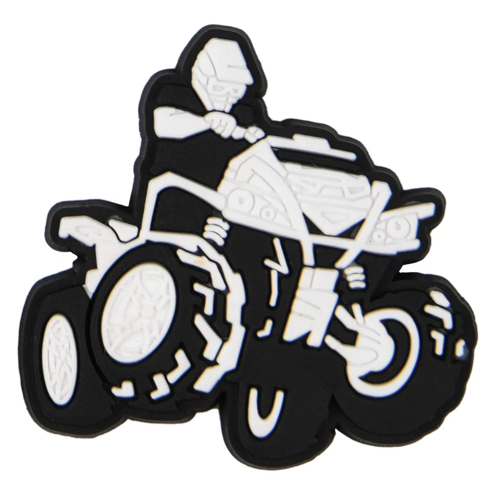 Cool PVC Motorcycle Shoe Charm - Racing Bike Accessories for Men & Women - DIY Shoe Pins & Wristband Decor - Perfect for Bikers, Gifts & Motorcycle Enthusiasts