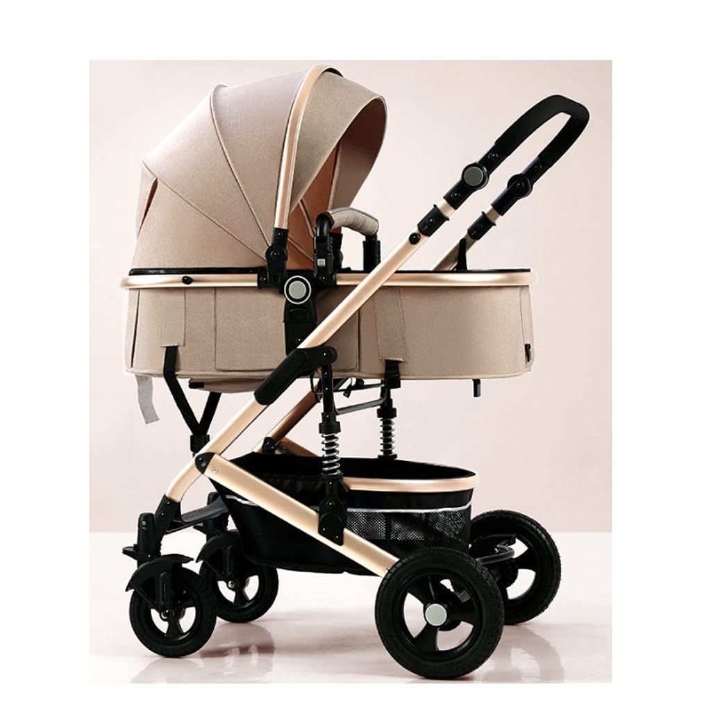 Lightweight Reclining Folding Stroller with Shock Absorber - 2-Way Adjustable Baby Pushchair for Outdoor Walks & Travel | LOMJK Prams & Strollers