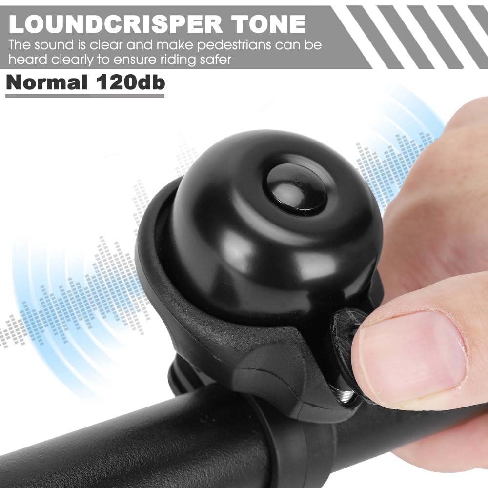 **120dB Loud Bike Bell for Adults & Kids - Classic Mini Bicycle Bell with Crisp Clear Sound for MTB, BMX, City Bike & Scooter - Durable Bike Accessories for Safety & Fun Riding**