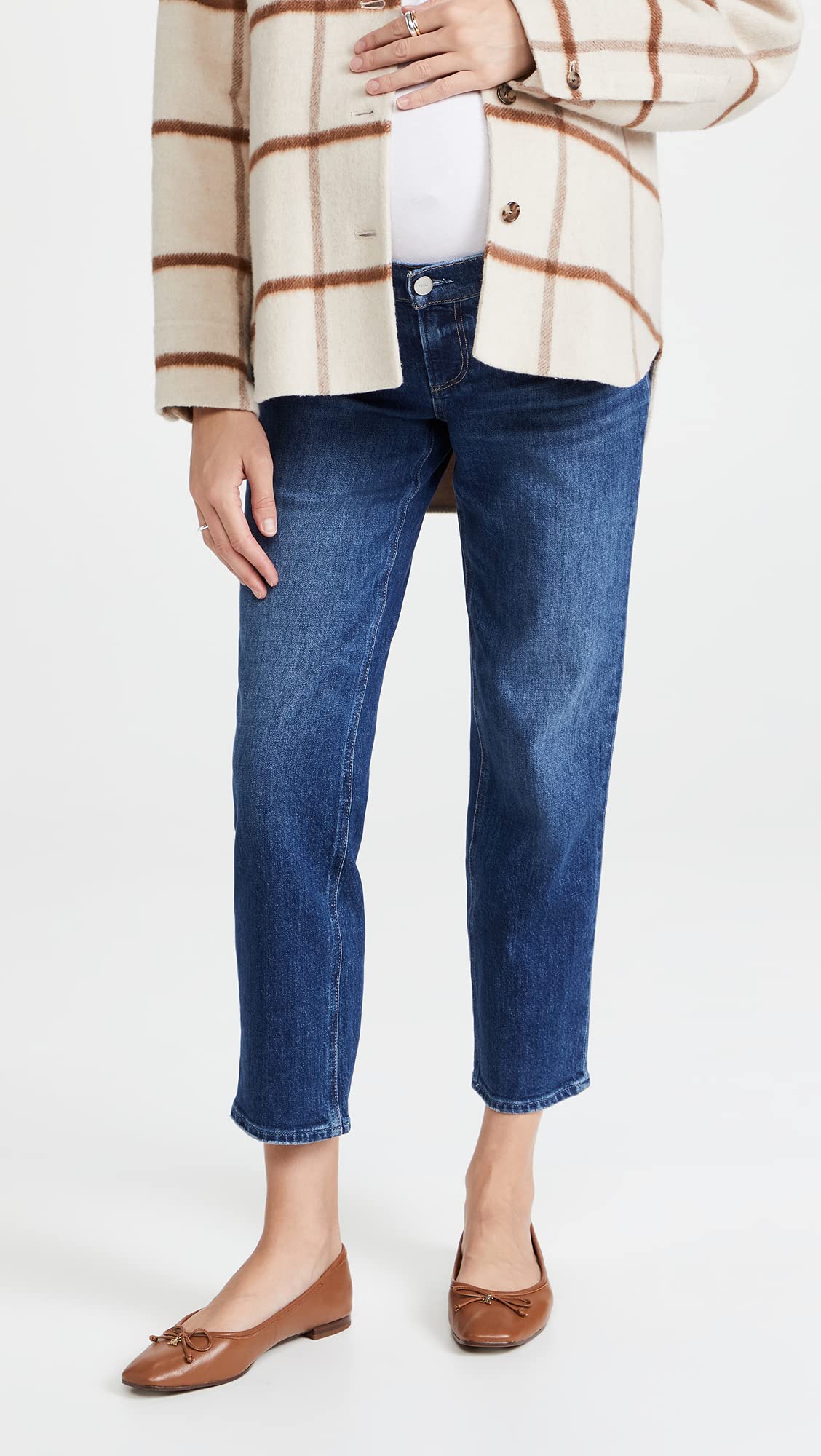 PAIGE Women's Noella Straight Maternity Jeans - Comfortable Stretch Denim Pants for Pregnant Women | Perfect for Work, Casual Wear & Everyday Comfort