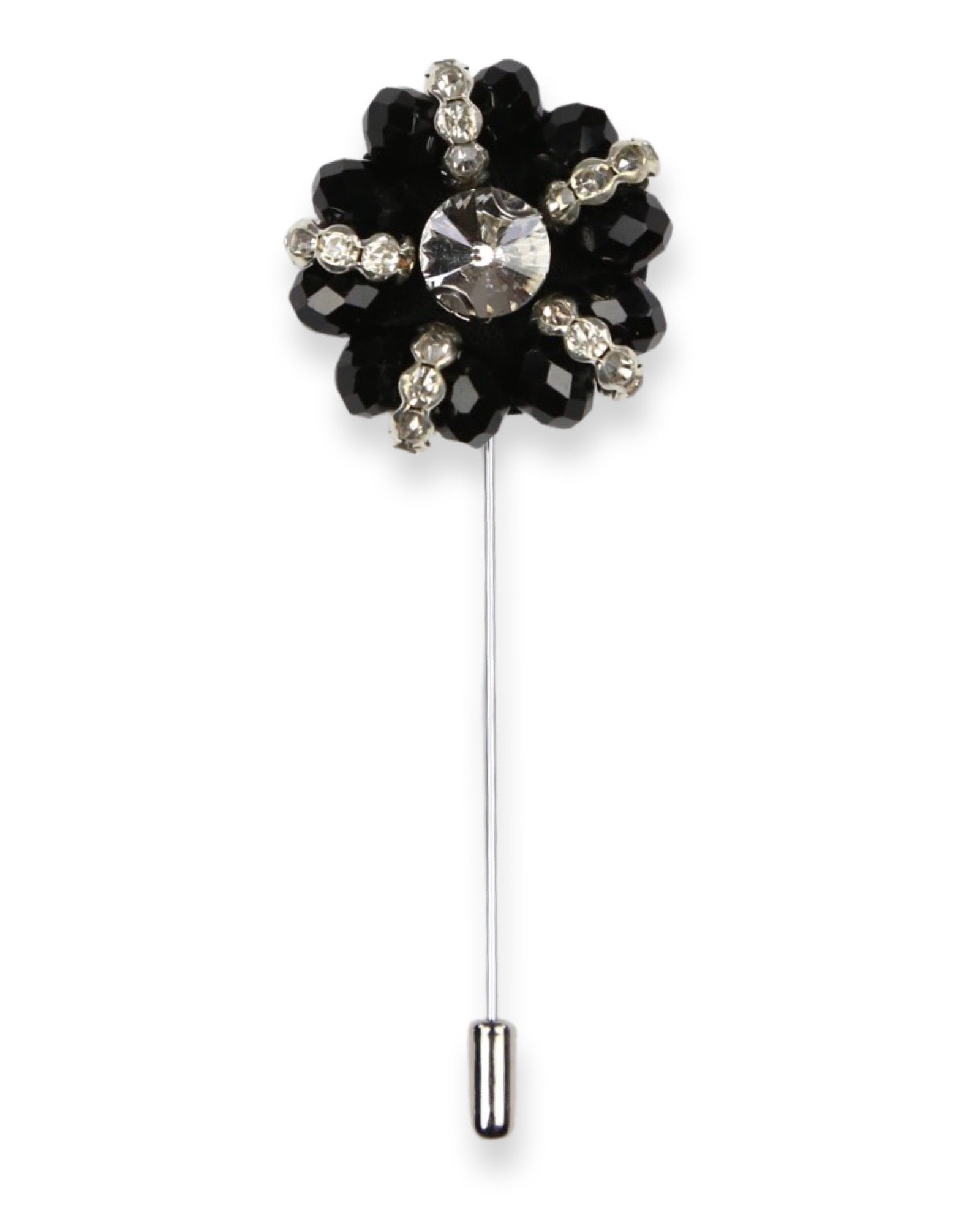 DÉCLIC Beaded Crown Pin - Black | Elegant Hair Accessory for Women | Perfect for Weddings, Parties & Special Occasions