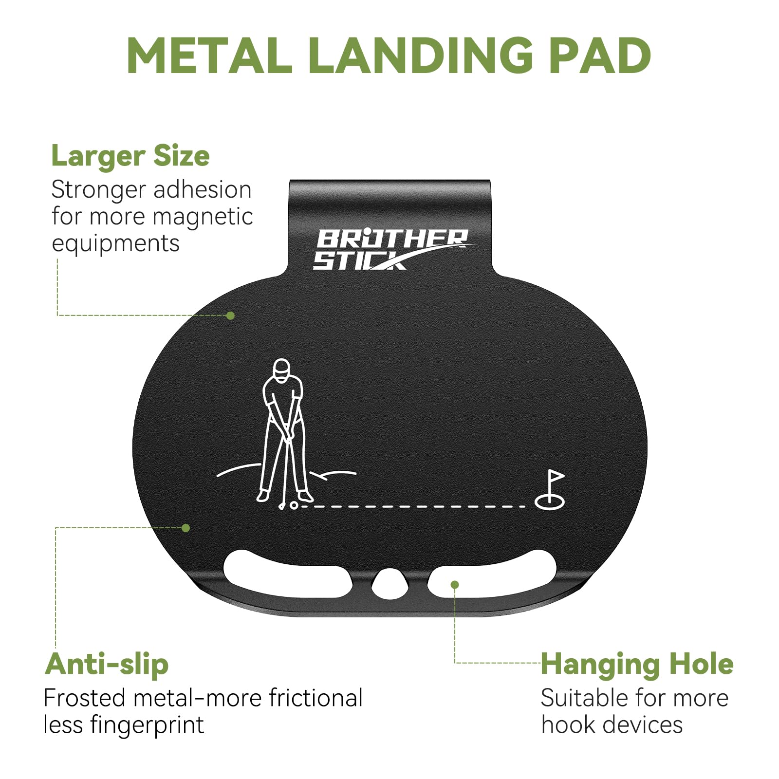 Metal Golf Bag Landing Pads & Accessories - Quick-Release Clips, Magnetic Towel & Rangefinder Straps for Men | Perfect Golf Gifts & Tournament Essentials