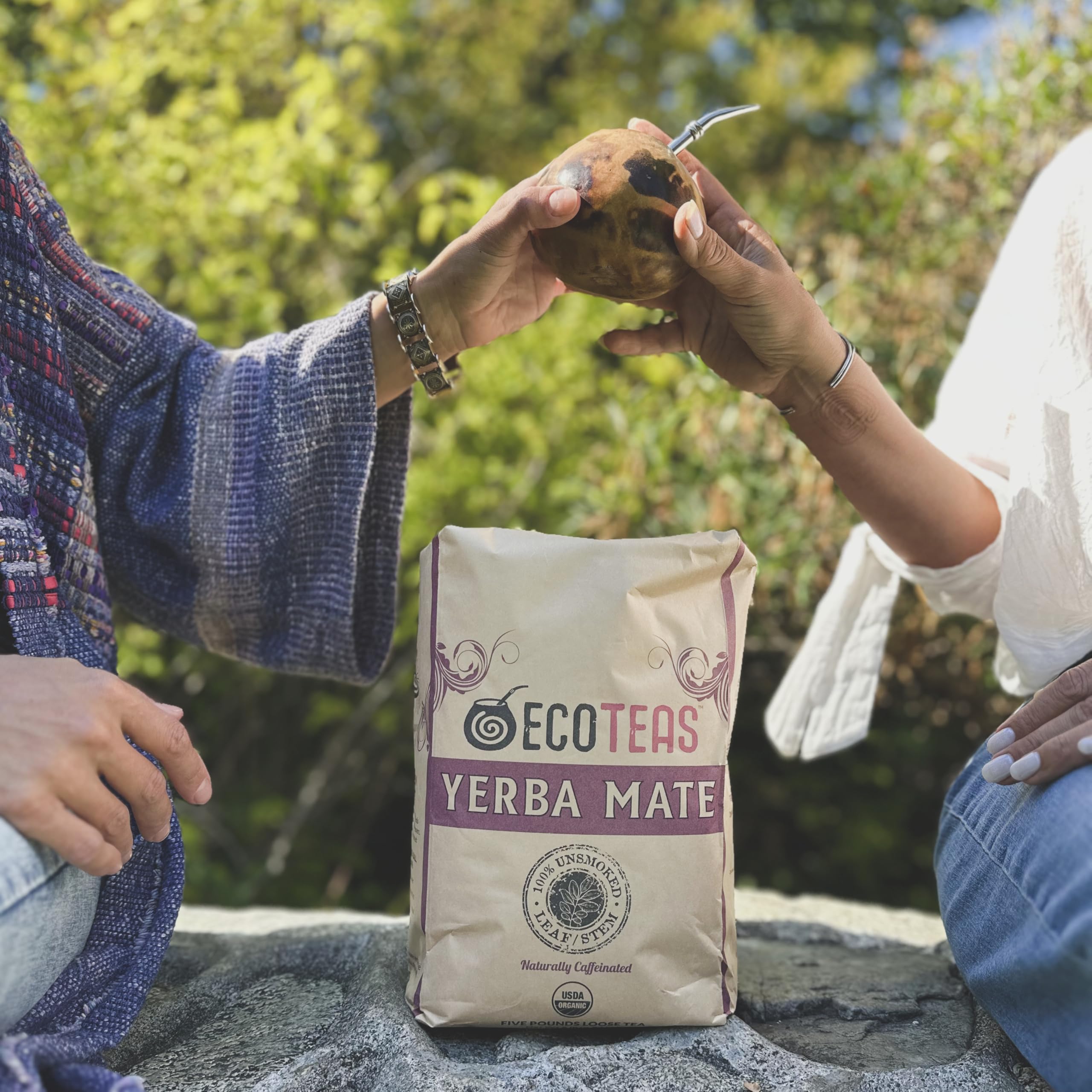 Organic Yerba Mate Loose Leaf Tea - 100% Unsmoked Traditional Cut from Argentina - 5 lb Bulk Bag - Caffeine Boost for Energy & Focus - Perfect for Morning Rituals, Workouts, and Study Sessions