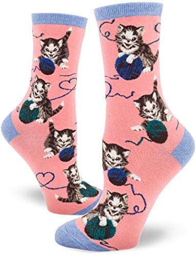 String Cat Crew Socks in Peach