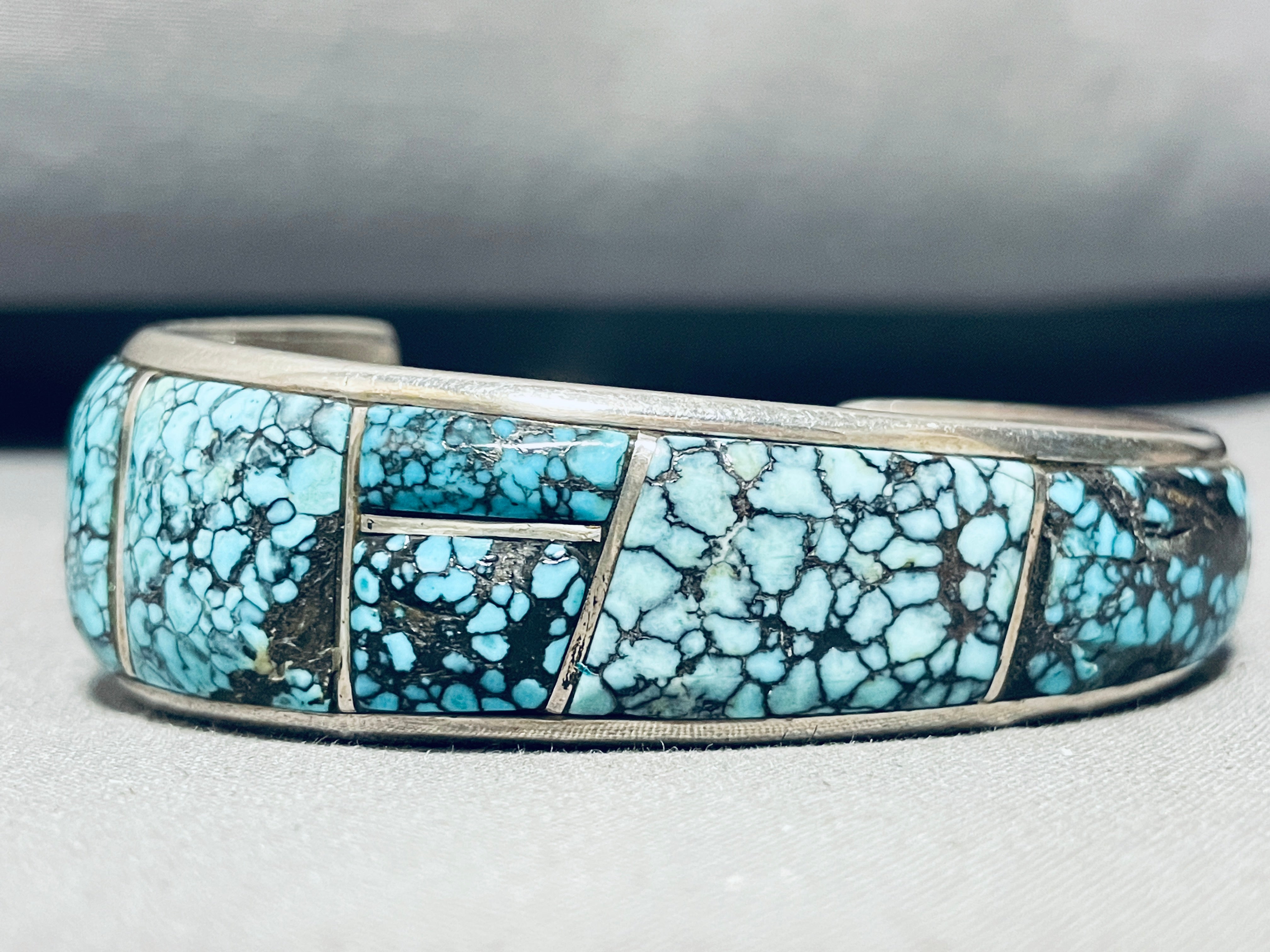 Vintage Navajo Lone Mountain Turquoise Sterling Silver Bracelet - Handmade Native American Jewelry for Women - Perfect for Boho, Western & Festival Fashion
