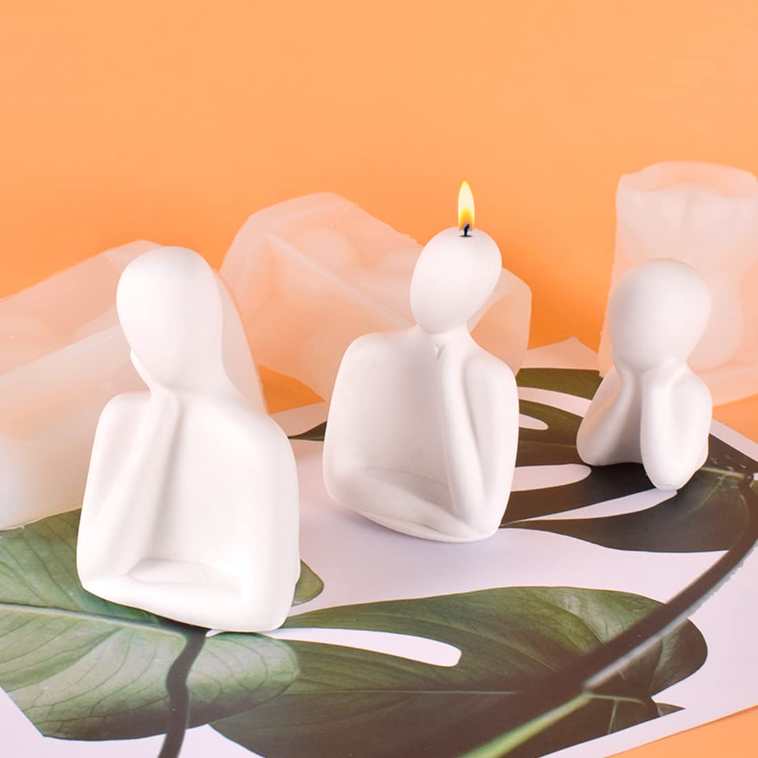 Voyyphixa 3D Body Silicone Mold Set - Male & Female Portrait Candle Molds for DIY Resin Sculptures, Aromatherapy Candles, Soap Making & Clay Crafts - Perfect for Home Decor, Wedding Favors & Spa Gifts (Candle B)