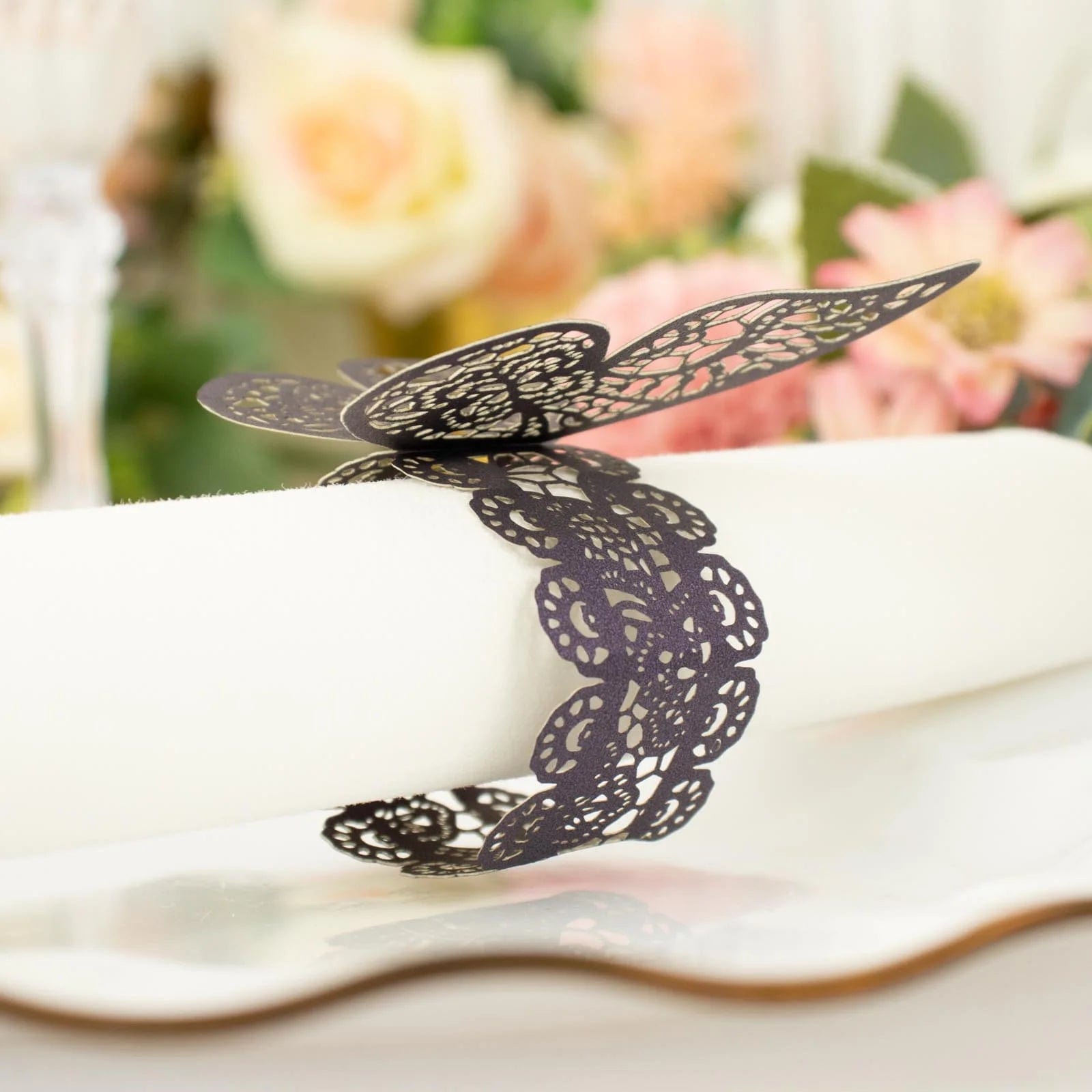 12 Pack Laser Cut 3D Butterfly Napkin Rings for Wedding, Party & Table Decor - Elegant DIY Paper Craft for Dinnerware & Home Decoration
