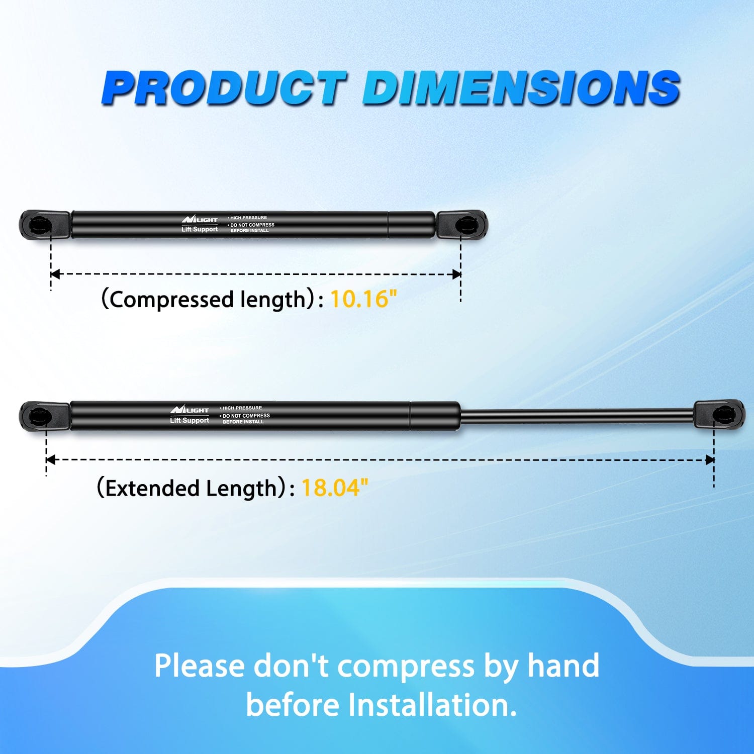 2 PCS Heavy Duty Lift Support Struts for Dodge Ram 2500 3500 4500 (2010-2017) - Front Hood Gas Spring Shock Replacement - Perfect for Truck Maintenance & DIY Repairs