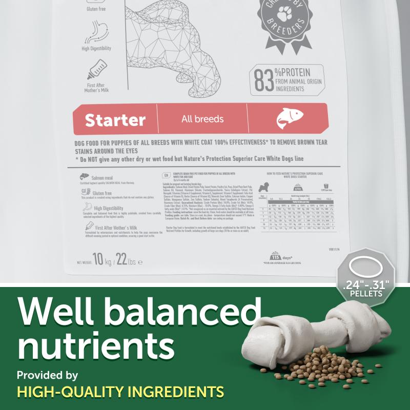 Premium Puppy Food for Light Coat Dogs (Up to 4 Months) - Salmon Recipe for All Breeds - Ideal for Growing Puppies & Coat Maintenance