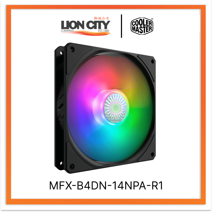 Cooler Master MFX B4DN 14NPA R1 CM SICKLEFLOW 140 PWM ARGB Fan - High Performance RGB PC Cooling Fan with PWM Control for Gaming PCs, Workstations, and Custom Builds (2-Year Warranty)