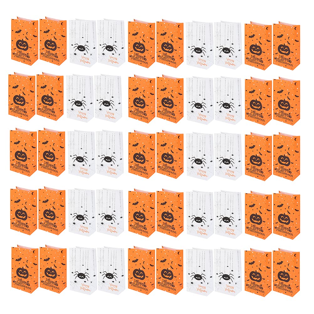 50pcs Halloween Candy Bags - Cartoon Treat Pouch for Party Favors, Trick or Treat, Birthday Goodie Bags | Reusable Candy Storage for Halloween, Christmas, School Events & Party Supplies
