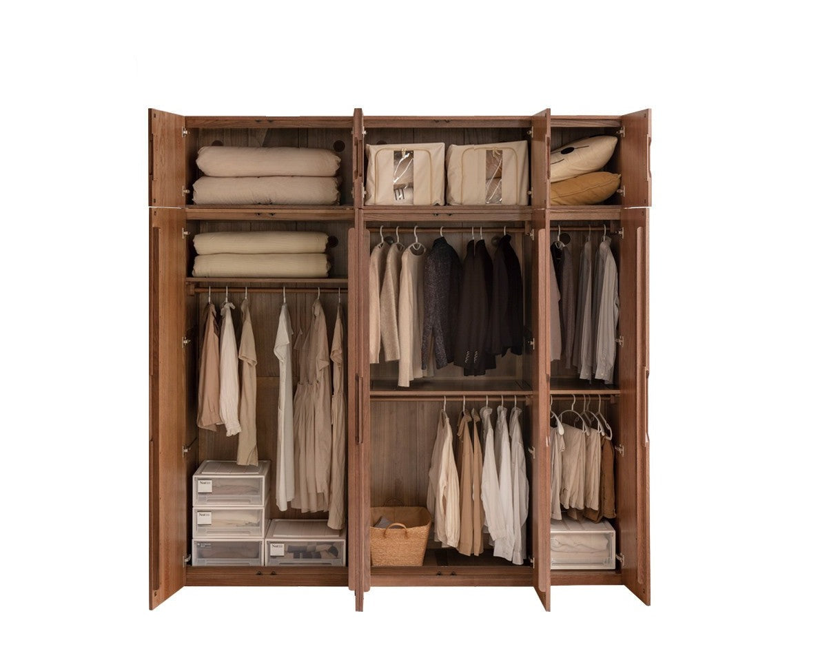 Solid Oak Wood Modern Wardrobe - Stylish & Durable Closet for Bedroom, Walk-In Closet, or Guest Room Storage