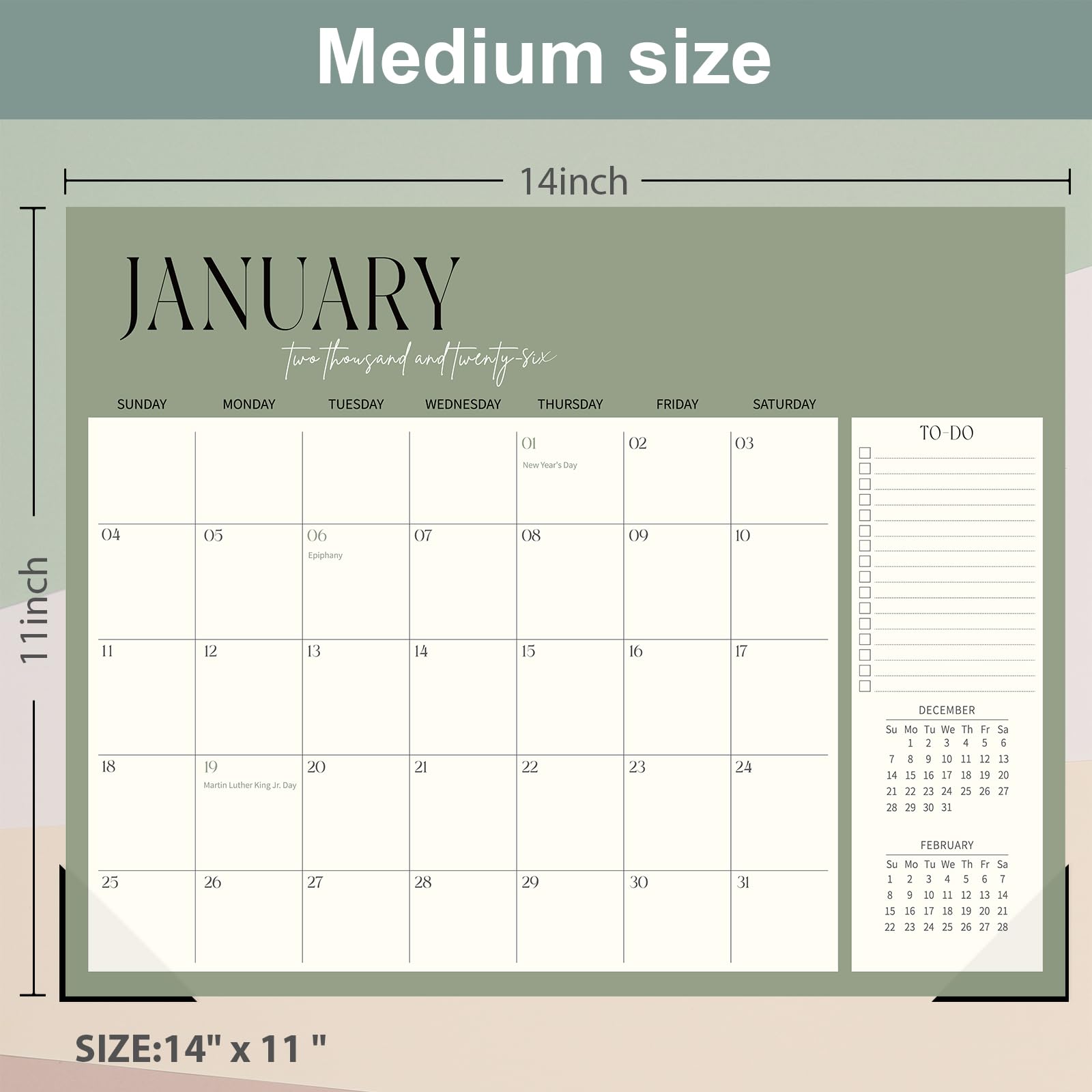 Guasslee 2025-2026 19-Month Academic Planner Calendar | 14