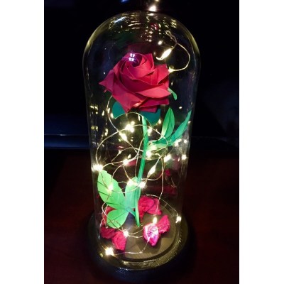 A Timeless Gift of Love: The Origami Rose in Glass Dome