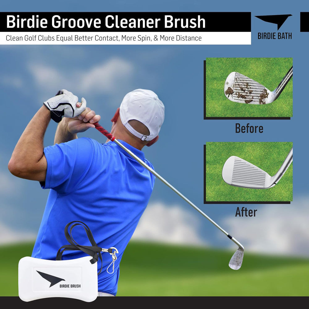 Birdie Golf: Ultimate Golf Club & Groove Cleaner Brush | Premium Golf Accessory for Club Maintenance | Perfect for On-Course Cleaning & Pre-Shot Preparation