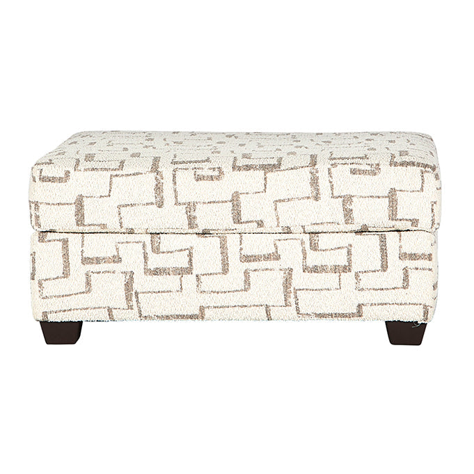 Roundhill Furniture Nason Geometric Patterned Ottoman - Modern Accent Footrest with Stylish Design for Living Room, Bedroom & Office Decor