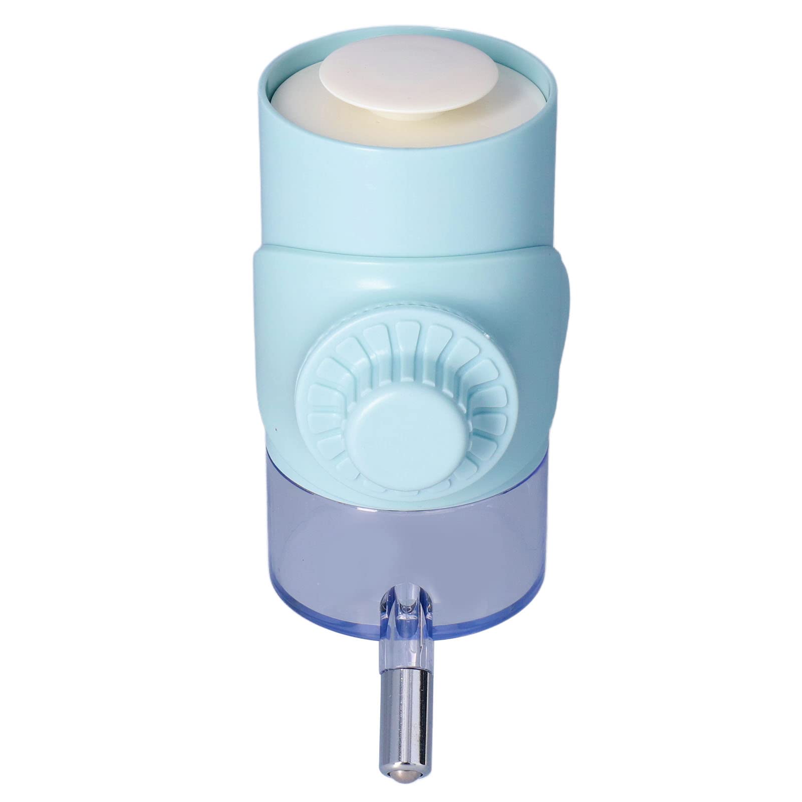 Restokki Rabbit Water Bottle - Detachable Plastic Small Animal Water Dispenser for Bunny, Chinchilla, Guinea Pigs & Hamster Cage Accessories (White-Blue) | Leak-Proof Pet Drinking Bottle for Indoor/Outdoor Use