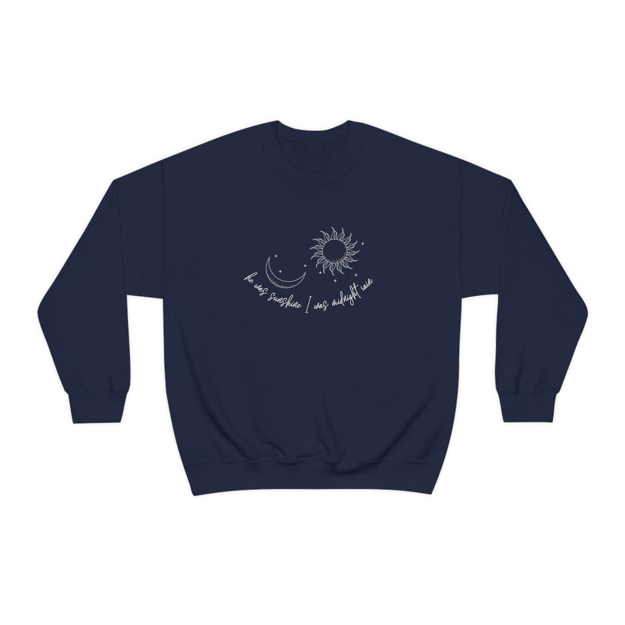Midnight Rain Crewneck Sweatshirt | Taylor Swift Merch | He Was Sunshine I Was Midnight Rain Lyrics | Swiftie Gift | TS Midnight Merch | Perfect for Concerts, Gifts & Fan Collections
