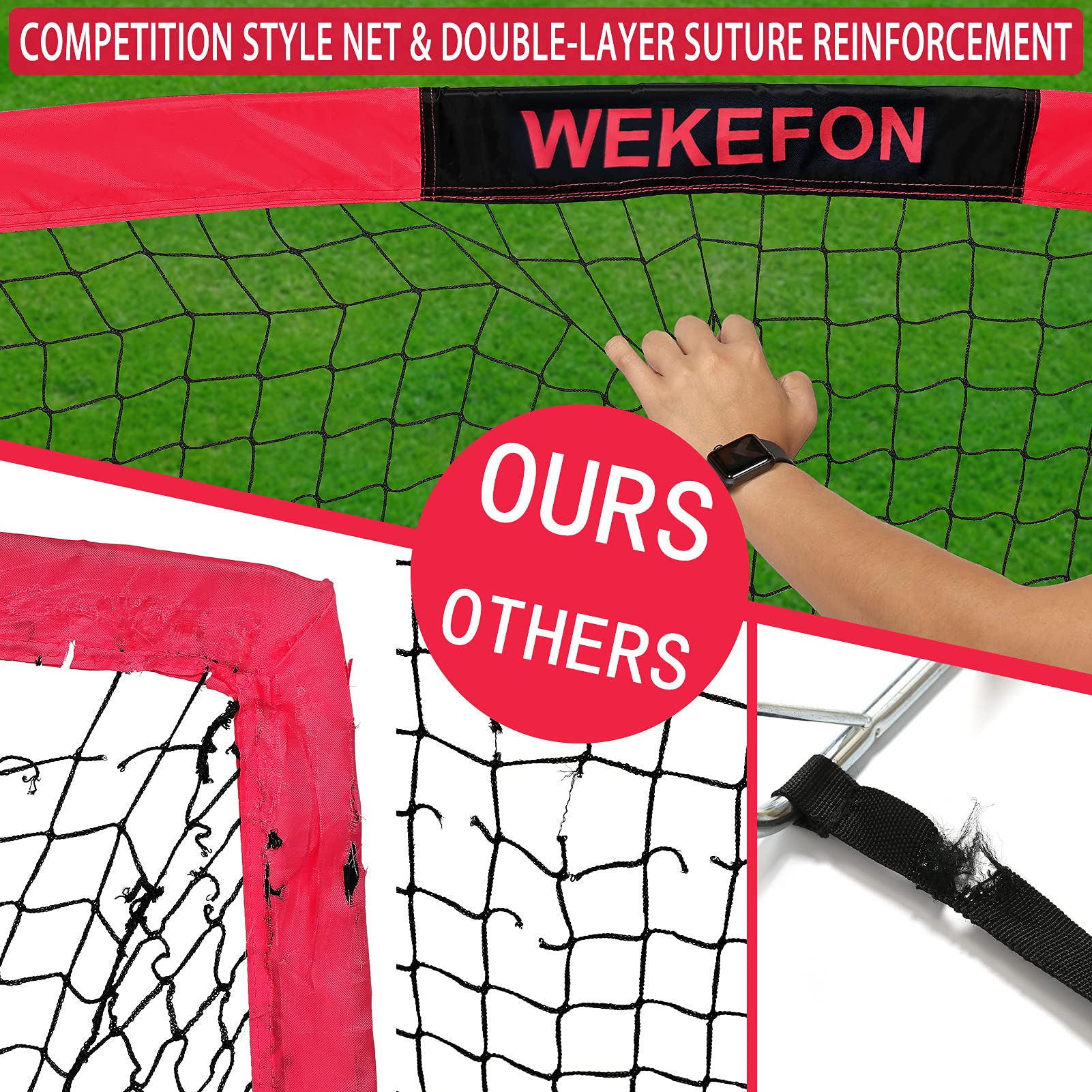 WEKEFON 5' x 3.1' Portable Soccer Goal Net with Carry Bag - Durable Training Equipment for Youth & Adult Soccer Practice - Perfect for Backyard Games, Team Drills & Outdoor Sports Activities