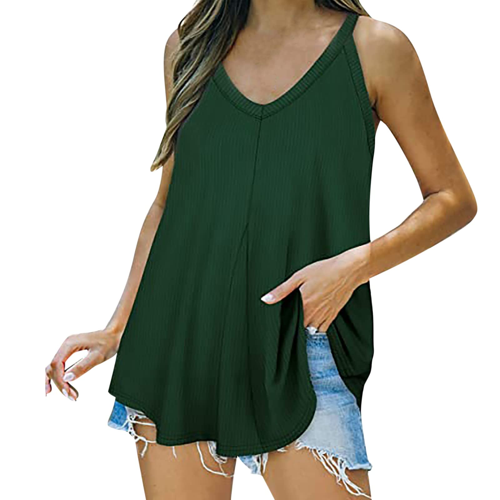 Black Tank Top for Women - Casual Sleeveless O-Neck Shirt | Plus Size Summer Wear