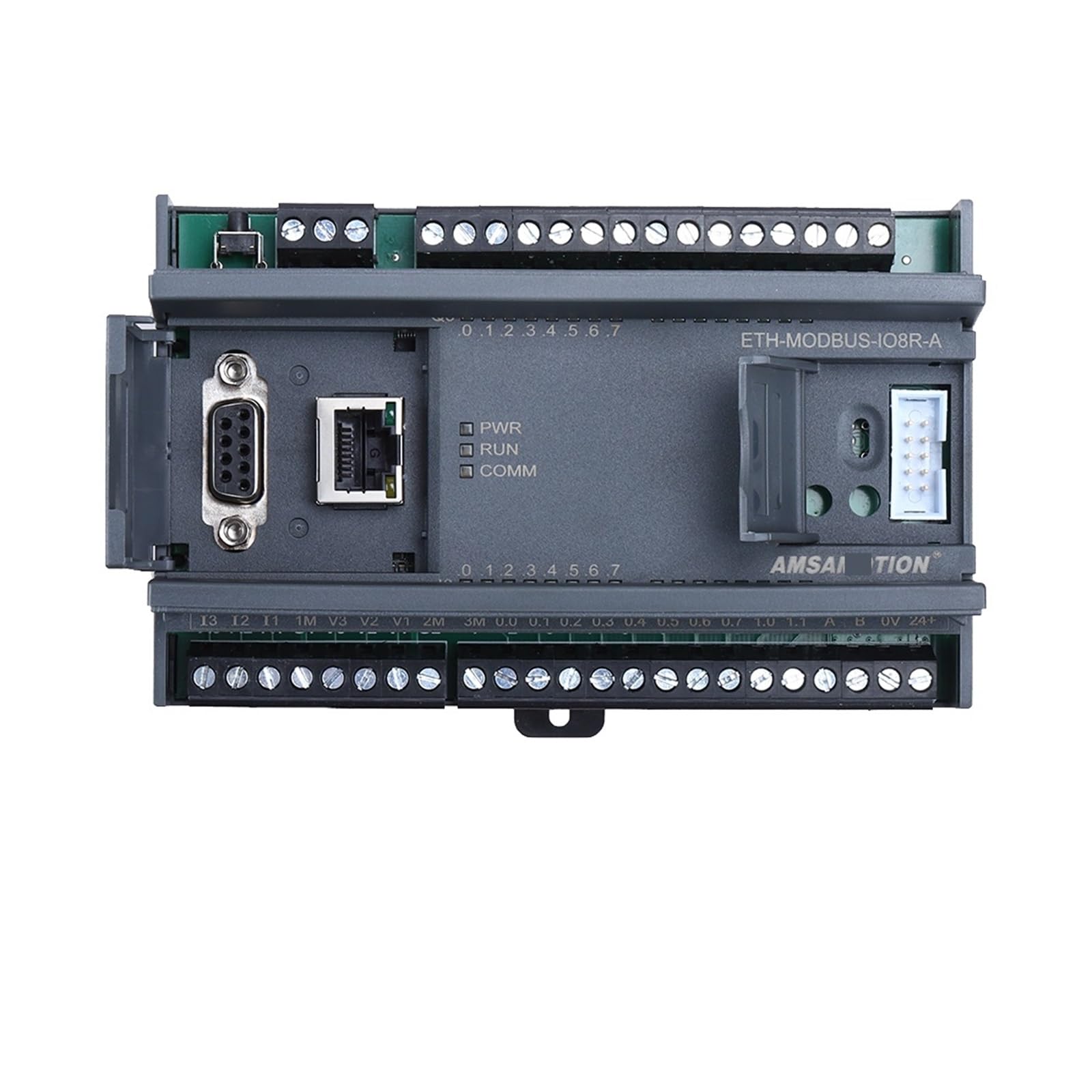 Industrial Ethernet to MODBUS RTU/RS485 Converter - 8 Digital I/O & 6 Analog Input PLC Module for Automation Control | MODBUS TCP Gateway | Factory Automation, SCADA Systems, Industrial IoT Applications