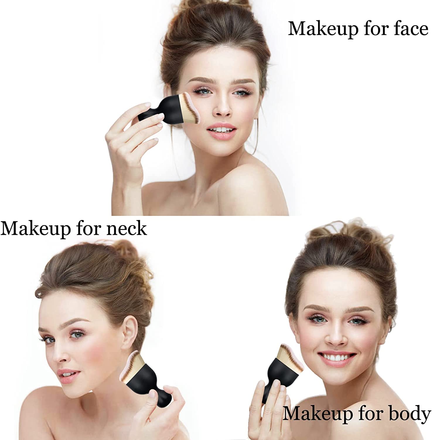 TCCO Foundation Makeup Brush - Flat Kabuki for Liquid, Cream & Powder - Travel-Friendly with Case for On-the-Go Beauty