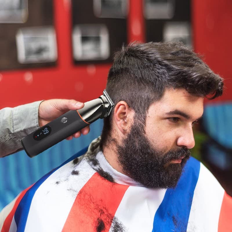 Professional Men's Hair Clippers Set - Cordless Electric Hair Trimmer with Nose & Body Grooming Attachments for Home Barbering & Personal Grooming | Perfect for DIY Haircuts, Beard Trimming & Full Body Care