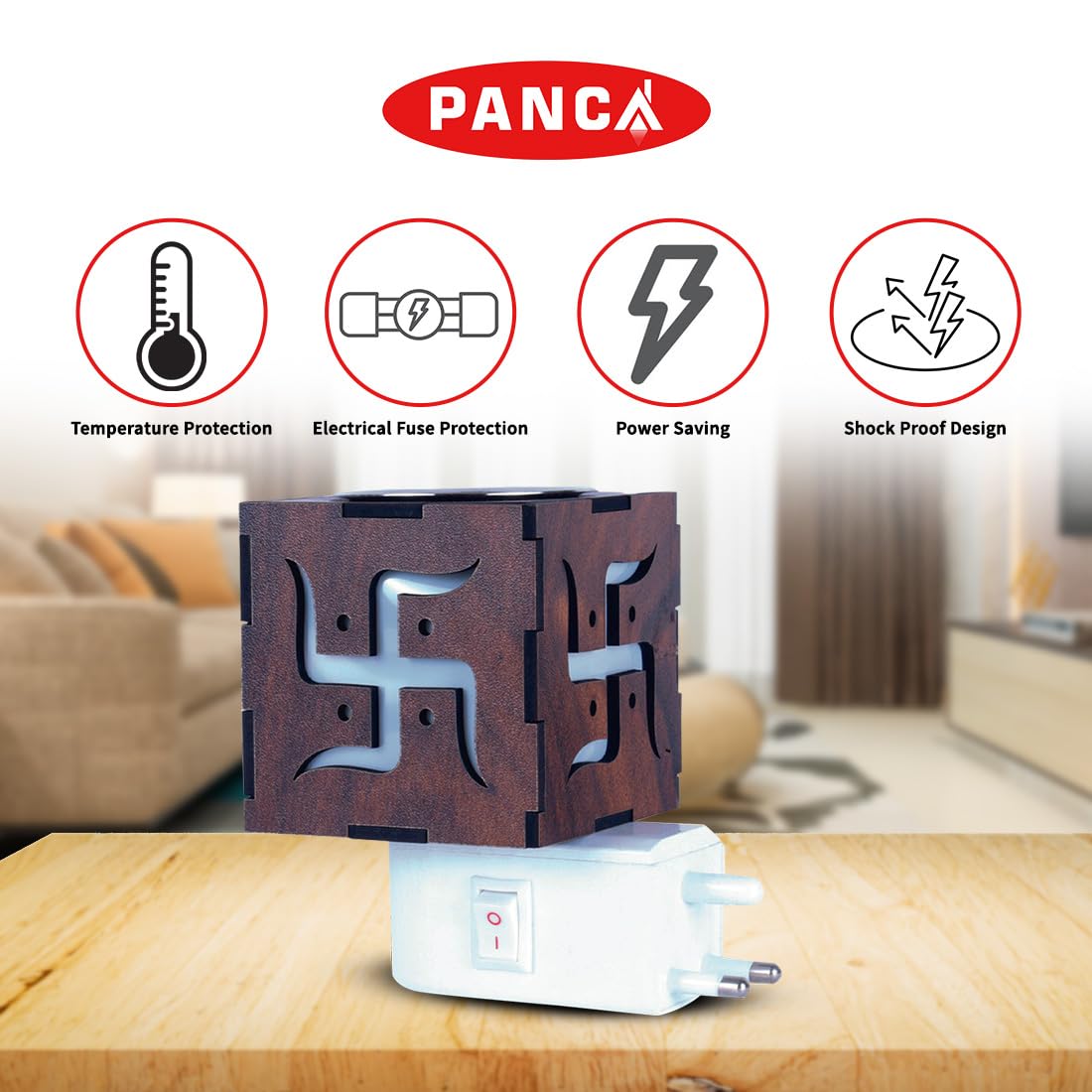 Electric Camphor Diffuser & Burner - Swastik Kapoor Dani for Aromatherapy, Incense, and Dhoop | Multipurpose Electric Camphor Burner for Home, Yoga, Meditation & Spiritual Ceremonies | PANCA Electrical Kapoor Dani