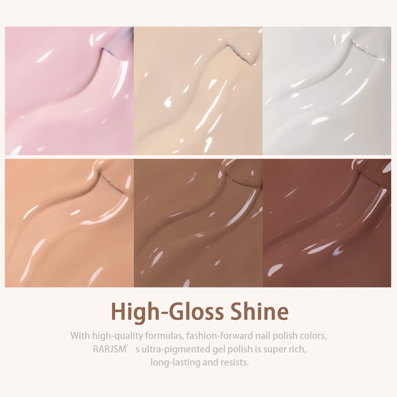 Nude Gel Nail Polish Set - 6 Skin Tone Colors (7.5ml) | Clear Pink, Coffee, Brown & Beige | Soak Off UV/LED Gel Polish for Fall Winter Manicures | DIY French Tip Nail Art at Home | Perfect for Professional Salon & Home Use