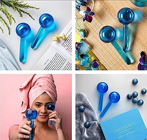 Welofy Facial Ice Globe & Cool Face Roller Ball - Anti-Aging Massage Tool for Puffiness, Wrinkles & Dark Circles - Skin Soothing & Firming Therapy for Face, Neck & Eyes - Perfect for Morning Routine & Post-Workout Recovery