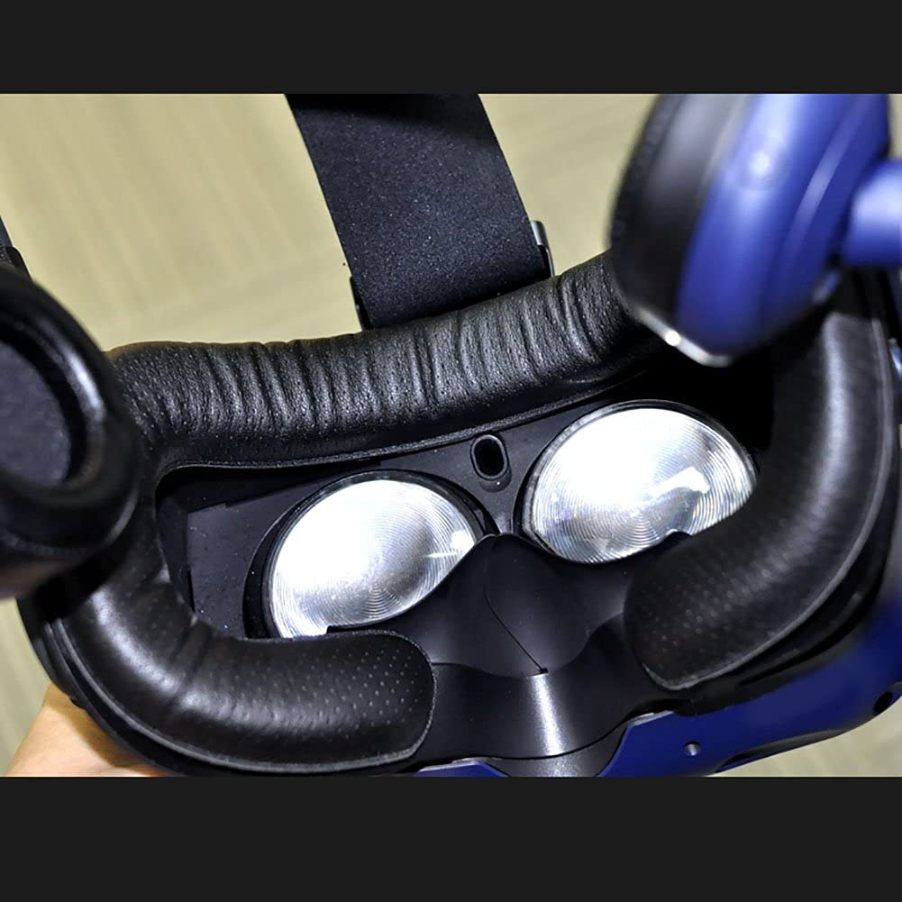 TamBee VR Face Foam Replacement for HTC Vive PRO - 4Pcs Black PU Leather Comfort Cushion Set - Enhance VR Gaming & Simulation Experience