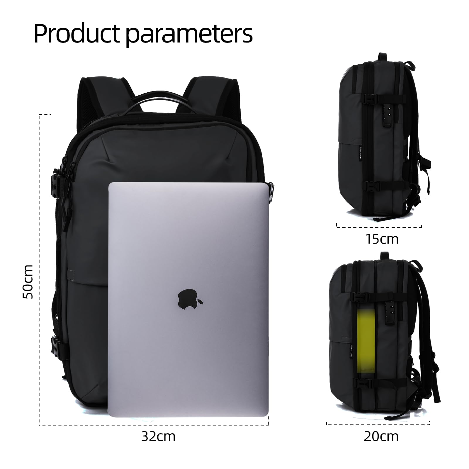 Air Vacuum Travel Backpack with Pump - Expandable Compression Carry-On Backpack with Anti-Theft Lock | Perfect for Vacuum Packing Clothes & Saving Space on Flights, Camping & Business Trips
