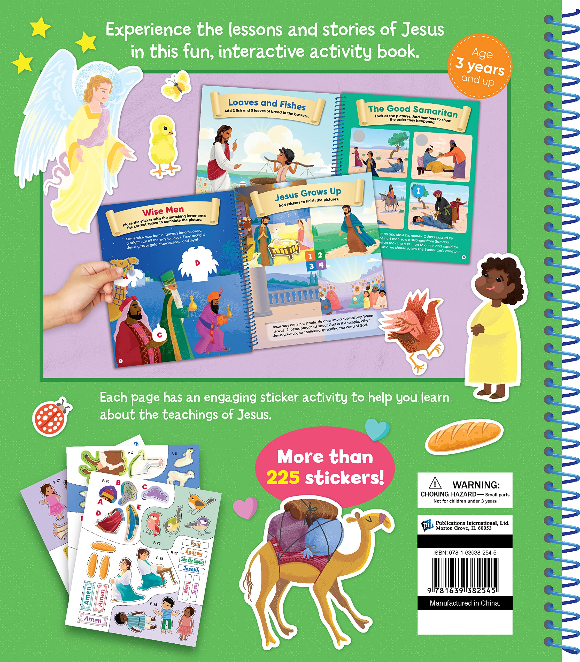 Brain Games - Sticker Activity Book: Stories of Jesus for Kids Ages 3-6 | Bible Learning Fun for Preschoolers & Kindergarten | Perfect for Sunday School & Homeschool Activities