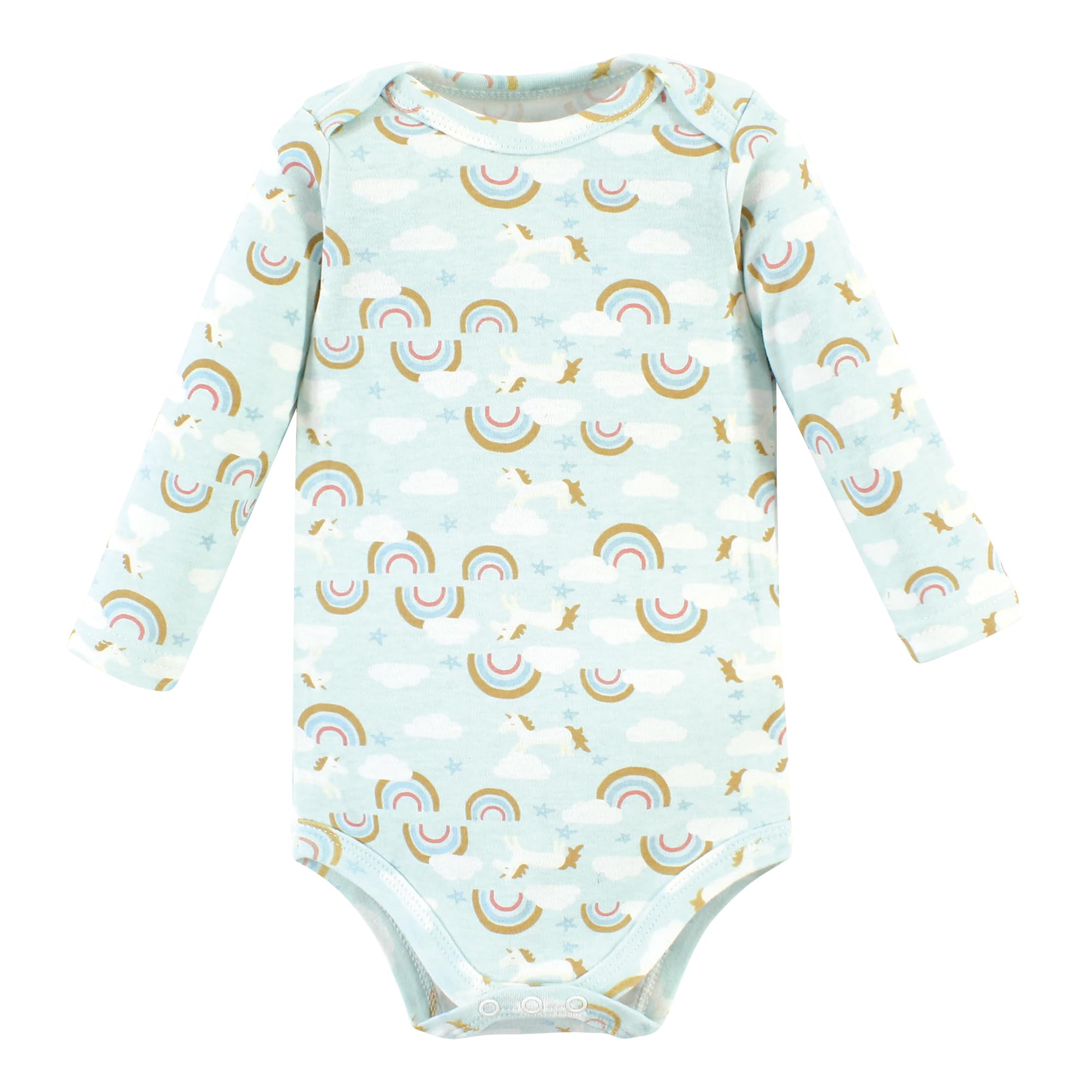 Hudson Baby Unisex Cotton Long-Sleeve Bodysuits - Magical Rainbow 5-Pack (0-3 Months) | Soft & Comfortable Infant Onesies for Newborns, Baby Shower Gifts & Everyday Wear
