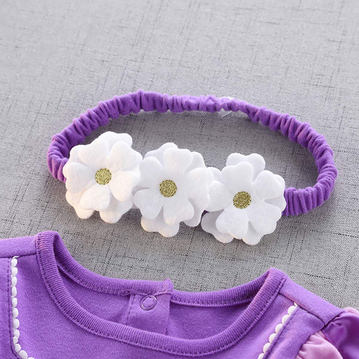 Baby Girls Princess Costume Set - Birthday Bodysuit Romper with Tutu Dress & Headband | Halloween, Christmas Party Outfit | Perfect for Dress-Up, Photo Shoots & Special Occasions