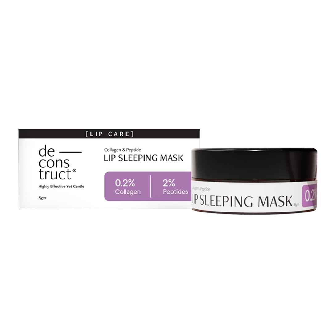 Deconstruct Lip Mask | Collagen & Peptide Overnight Lip Sleeping Mask for Dry, Chapped Lips | Hydrating Treatment for Women & Men | 8g Clear | Perfect for Night Care & Winter Lip Protection