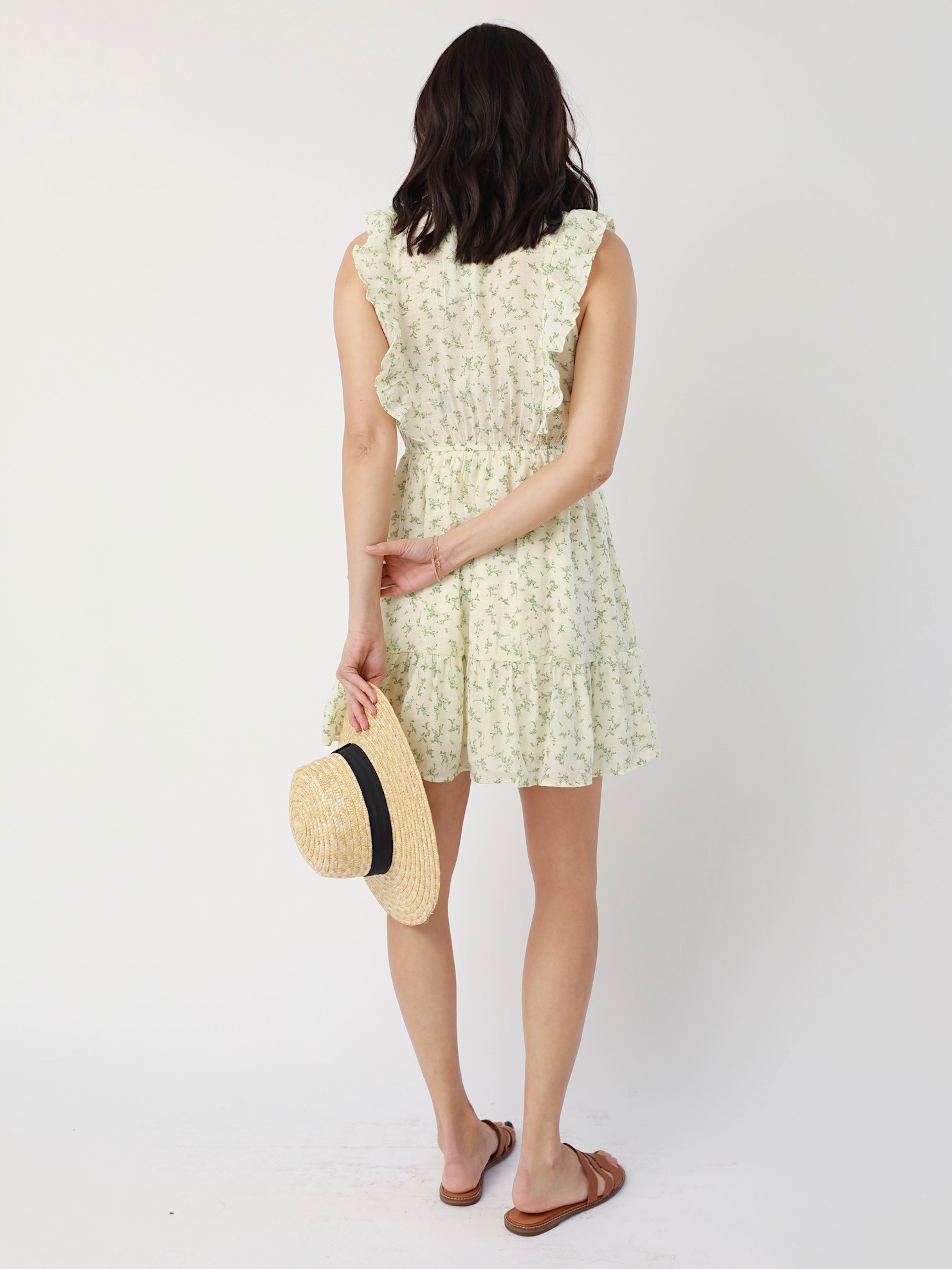 Lex Floral Dress in Ivy - Elegant Floral Print Summer Dress for Women | Perfect for Weddings, Parties & Casual Outings