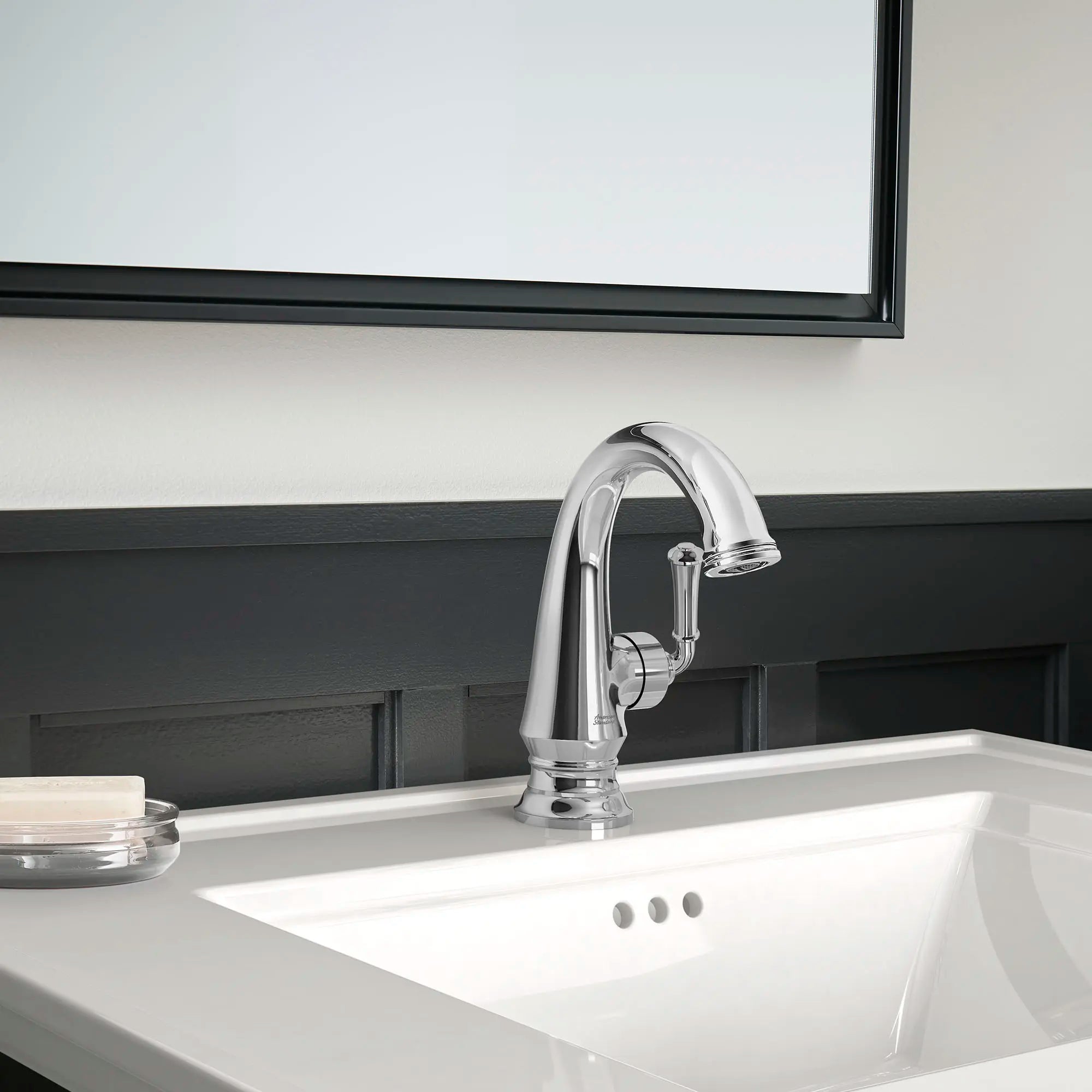 Delancey® Single Hole Single Handle Bathroom Faucet 1.2 GPM/4.5 LPM - Modern Water-Saving Bathroom Sink Faucet with Lever Handle - Perfect for Small Bathrooms, Powder Rooms & Vanities