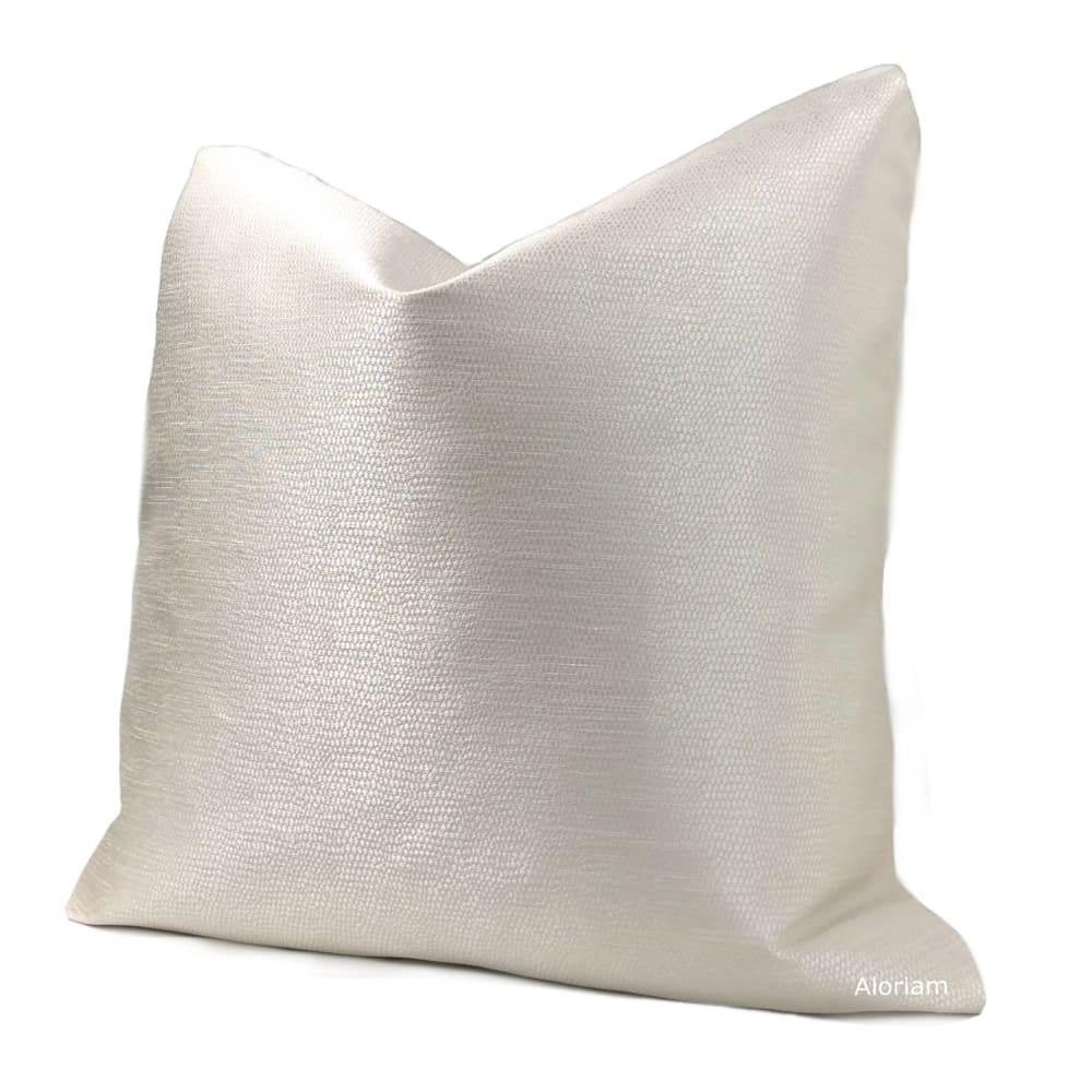 Keira Pearlescent Cream Pillow Cover - Soft & Luxurious Shimmering Pillowcase for Bedroom Decor, Couch, Sofa - Home & Living Room Accessories