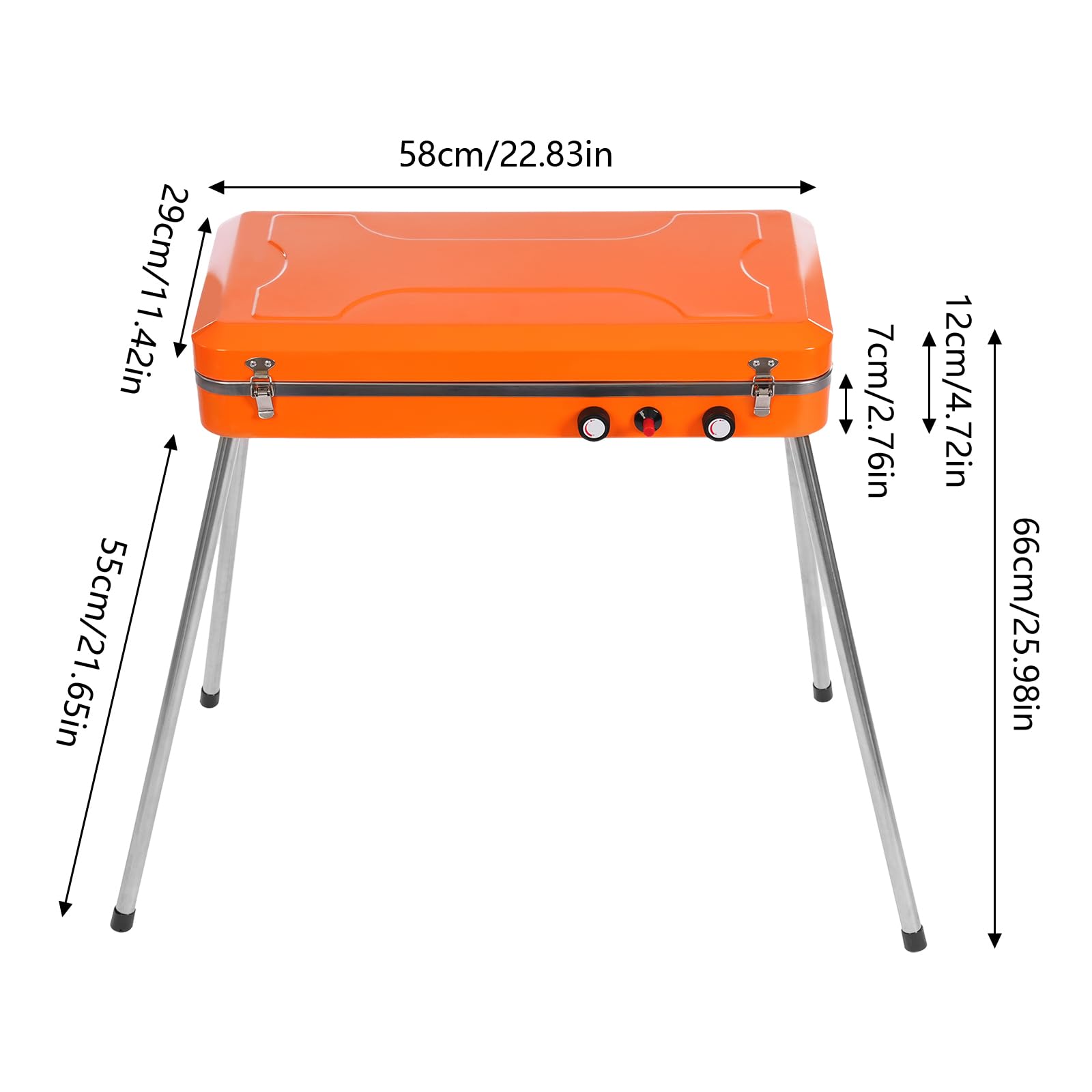 2-Burner Portable Gas Camping Stove - 5860BTU High Power Outdoor Grill with Adjustable Flame for Camping, Hiking, Backpacking & Picnics - Compact Collapsible Design with Windscreen Fits 8.27in Pans - Perfect for RV Trips, Tailgating & Emergency Cooking