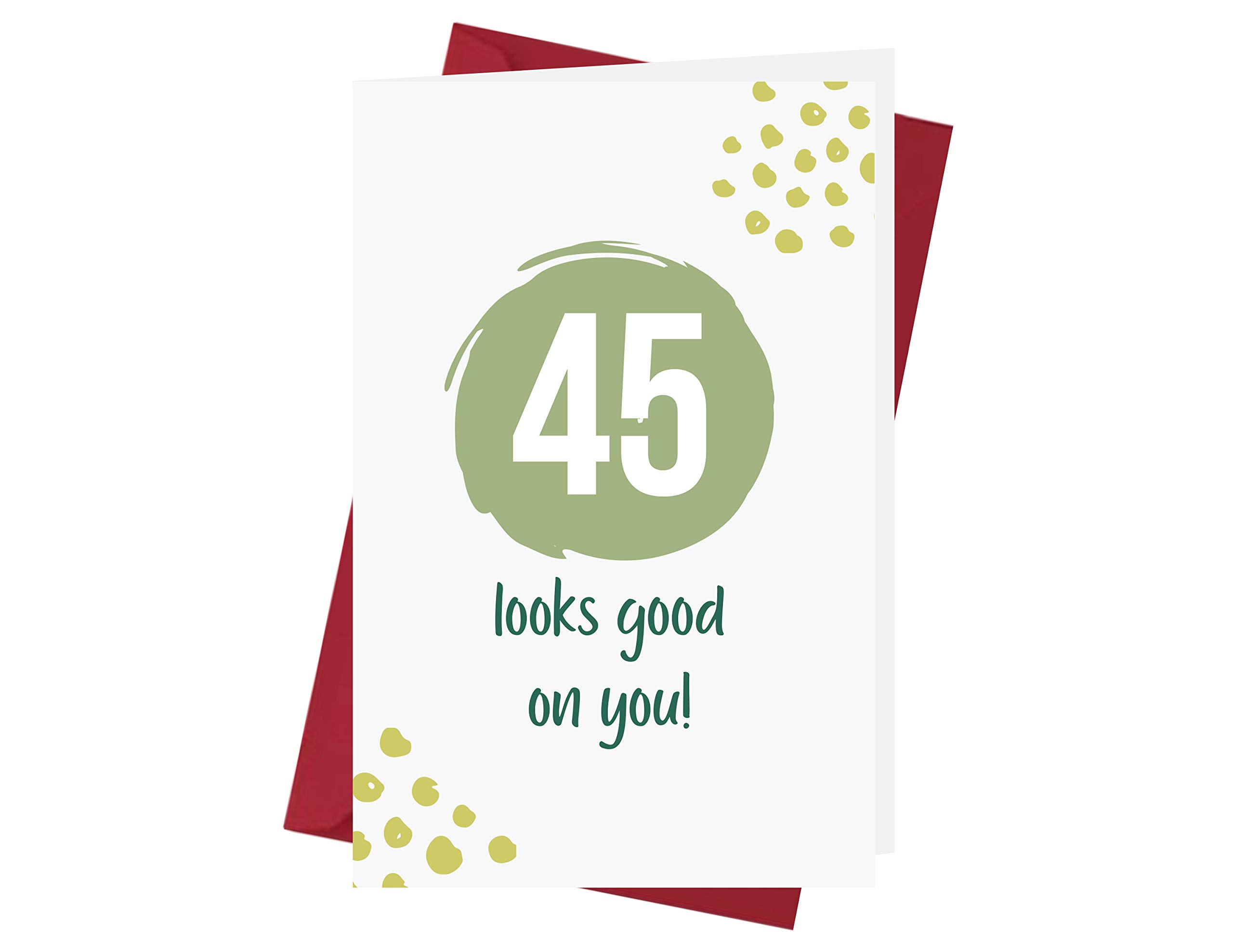 45th Birthday Card - Funny 45 Years Old Anniversary Greeting Card with Red Envelope - Perfect for Milestone Birthday Celebrations, Gag Gifts & Humorous Greetings