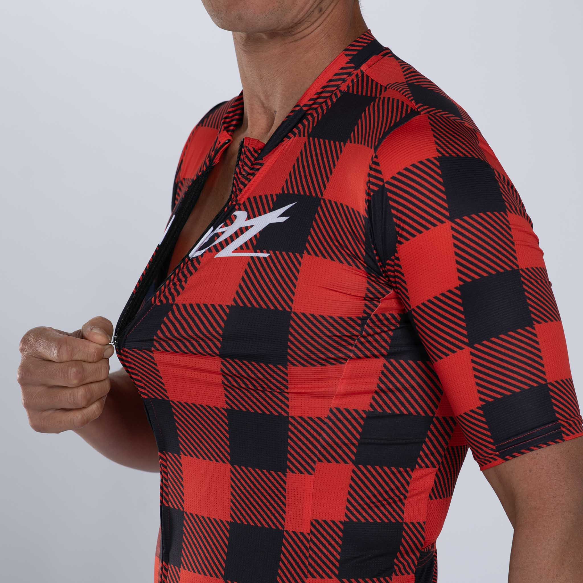 Men's Limited Edition Cycling Aero Jersey - Lumberjack Style for Road Biking & Performance Training