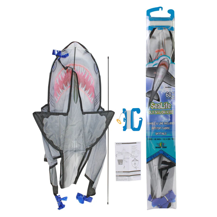 Great White Shark Kite for Kids & Adults - Realistic SeaLife Kite for Beach, Park & Outdoor Adventures - Perfect for Family Fun & Ocean-Themed Events