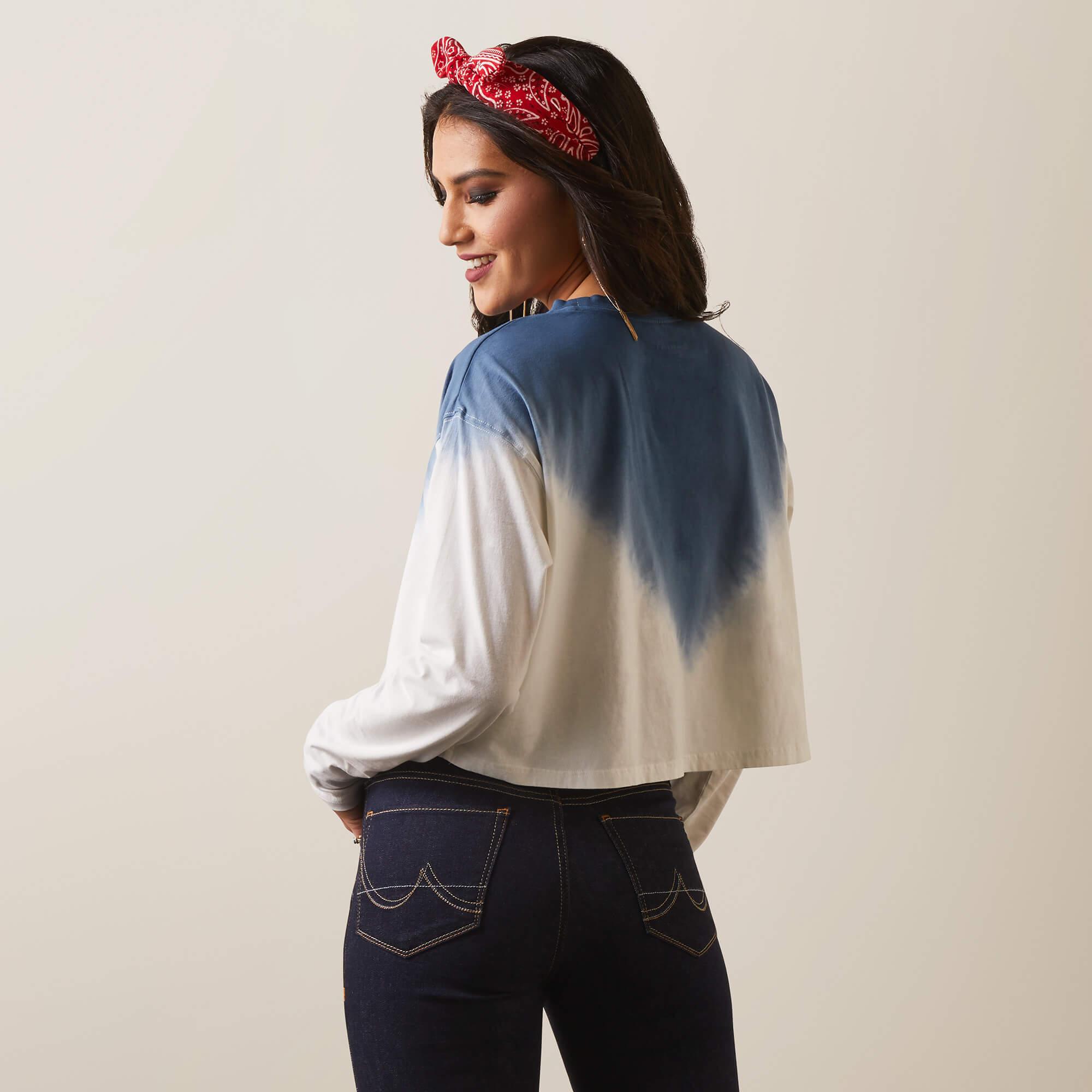 Women's Stylish Howdy Ombre T-Shirt - Trendy White Top for Casual Wear & Everyday Outfits
