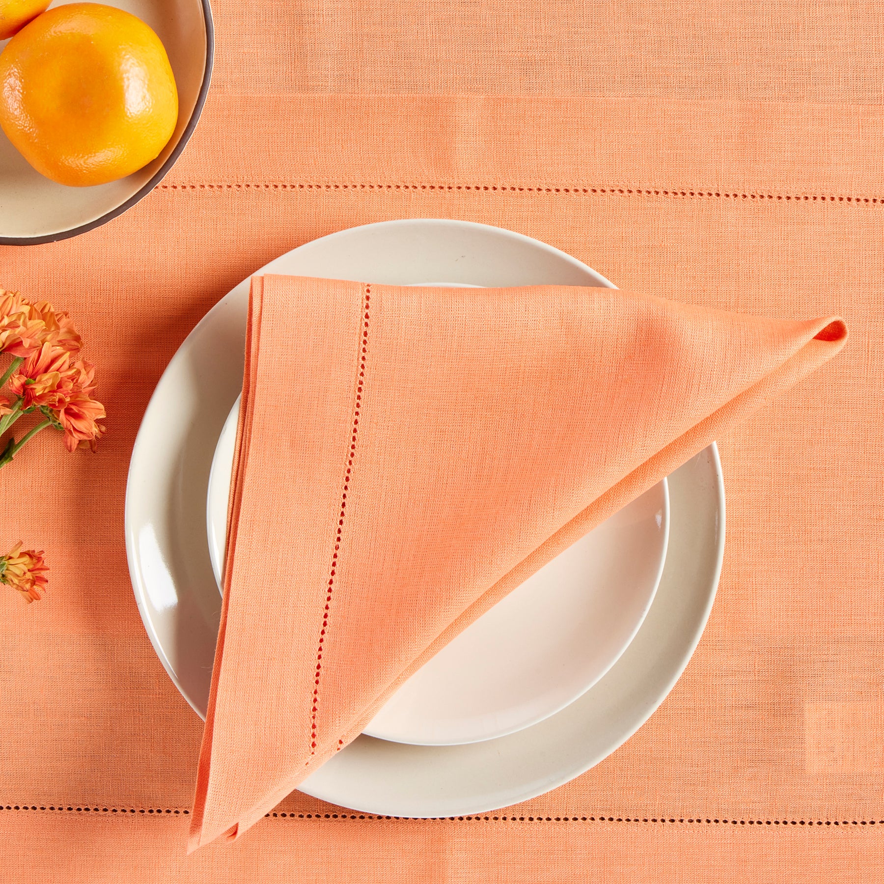 Premium Classic Hemstitch Napkins - 100% Cotton Linen Dinner Napkins for Formal Dining, Weddings & Special Occasions