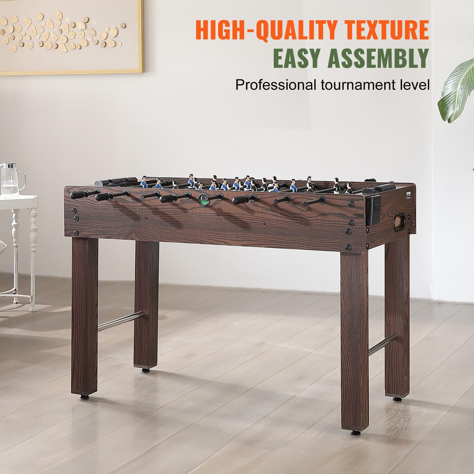 VEVOR Folding Foosball Table 42/48/55 Inch - Standard Size Indoor Soccer Table Game for Home, Family & Game Room - Includes Foosball Set - Perfect for Parties, Basement Entertainment & Office Break Rooms