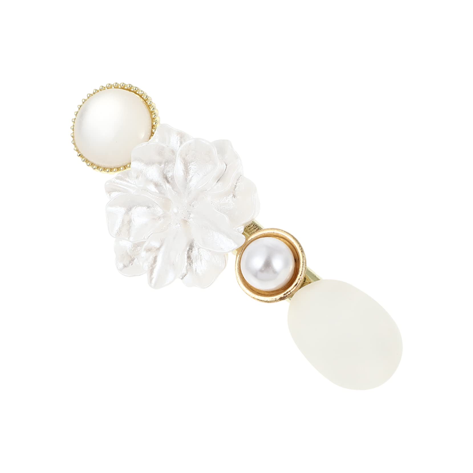 FRCOLOR Rhinestone Duckbill Hair Clip with Pearls - Elegant Bridal Hair Accessories for Weddings, Parties & Special Occasions | Seamless Side Hair Clips, Women's Floral Hair Headdress & Headpiece