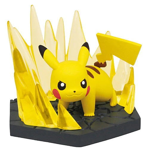 Pokemon Electric & Water Diorama Set - Takara Tomy 3-Inch Collectible Action Figures for Display & Play | Perfect for Anime Fans & Toy Collectors