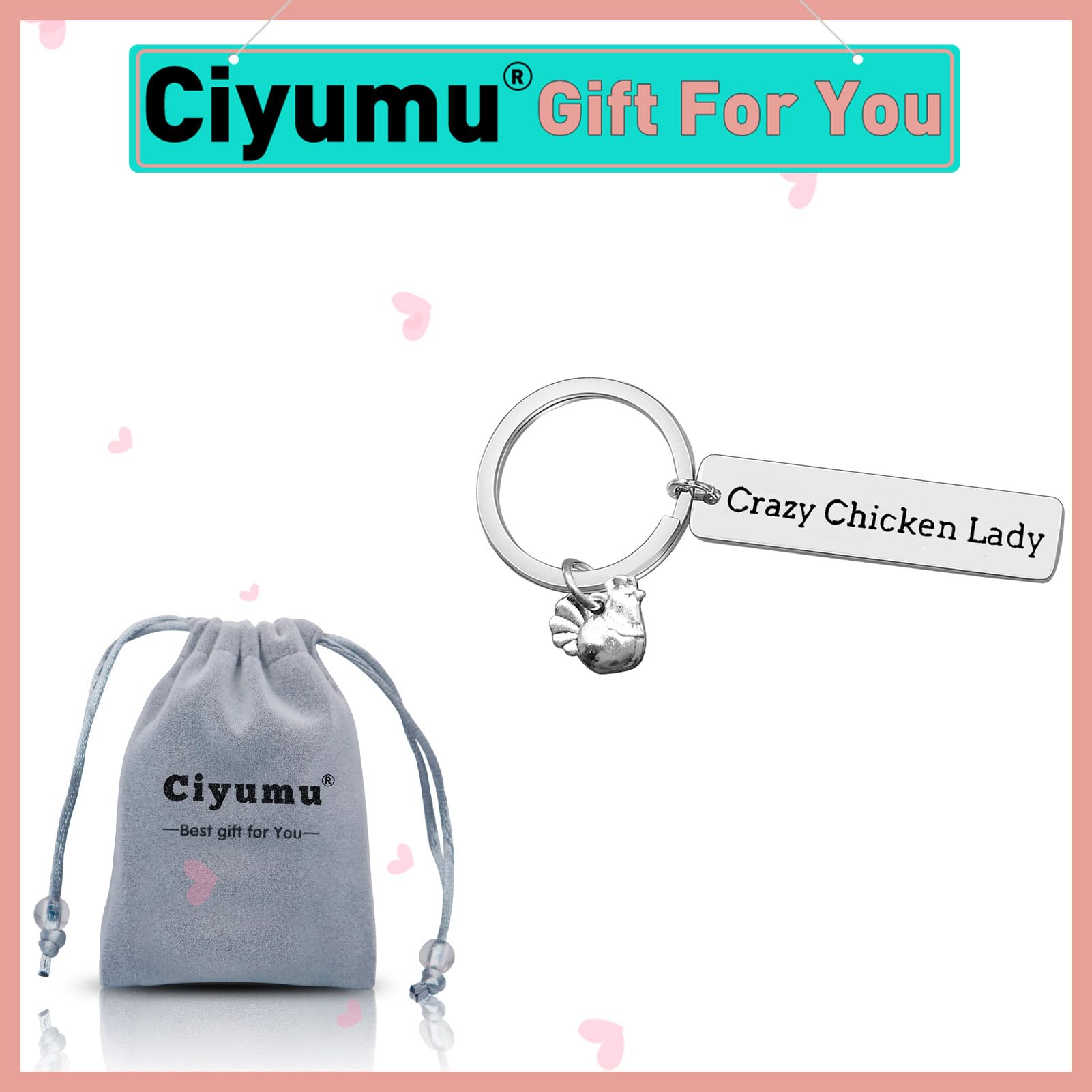 Funny Chicken Keychain Gift for Mom - Crazy Chicken Lady Present for Mother's Day, Chicken Lovers & Poultry Farmers - Perfect for Chicken Farm Wives, Girls & Hen Enthusiasts - Great for Everyday Use, Keychain Decor & Chicken-Themed Gifting